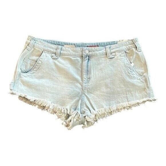 ANTHROPOLOGIE PILCRO Shortie Shorts Cutoff Light Wash Denim Size 32 NEW - Picture 4 of 10
